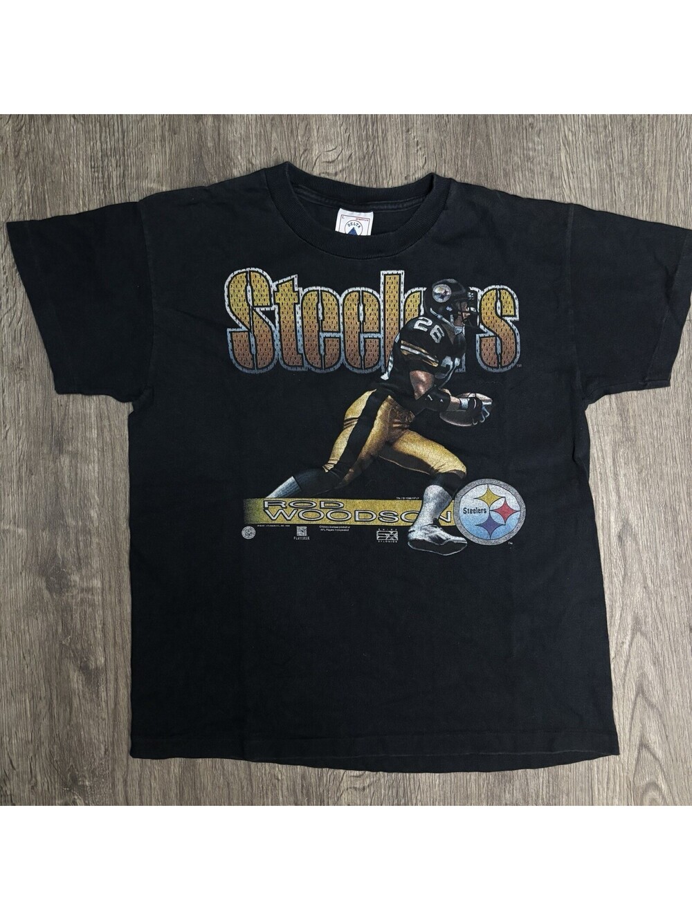 Vintage 90s Pittsburgh Steelers 1996 Rod Woodson YOUTH Large Shirt